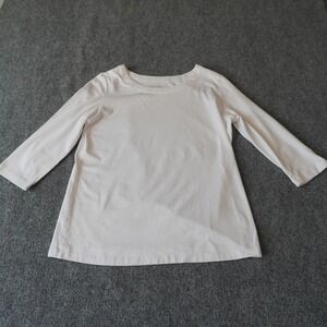 Coral Bay Women's White Long Sleeve Tunic Top Size‎ M Casual Basic
